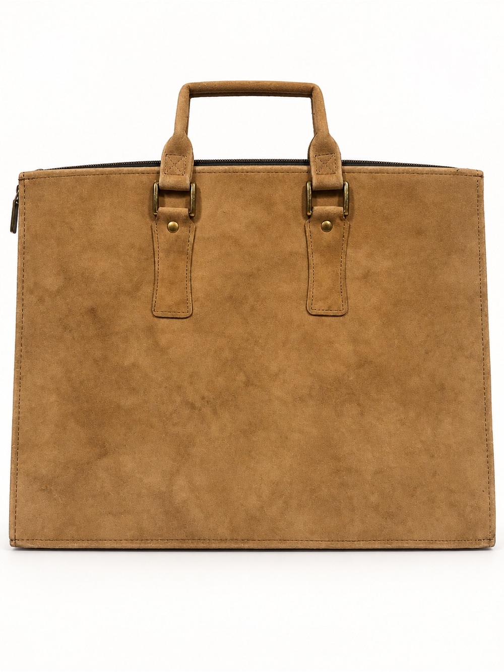 Tan Suede Briefcase Tote